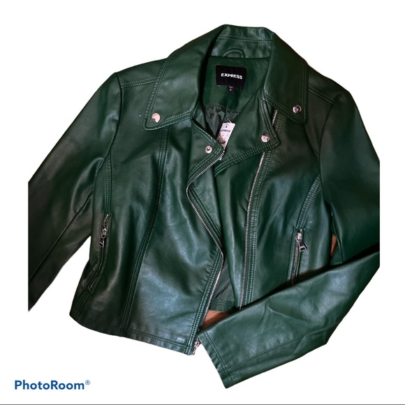 Express Jackets & Blazers - NWT Express Leather Bomber Jacket
